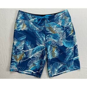 Volcom Men's Manic 2 Floral Print Quick Dry Board Shorts. Blue Floral, Men's 29.